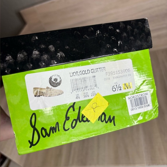 Sam Edelman Women's Loraine Glitter Gold Leather Loafers Sz 6.5 - Picture 12 of 12